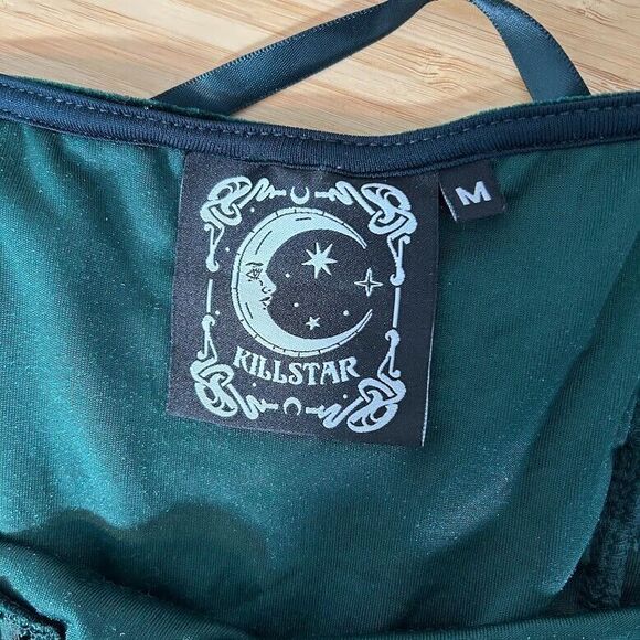 Killstar Moonstruck Velvet Skater Dress M Green - Picture 9 of 11